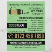 Pest Controller pomp, ongediertebestrijding Advert Flyer (Voorkant)