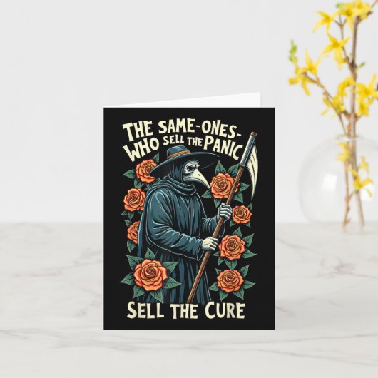 Pest Doctor Dezelfde Die De Paniek Sel Verkoopt Kaart (Gele Bloem)