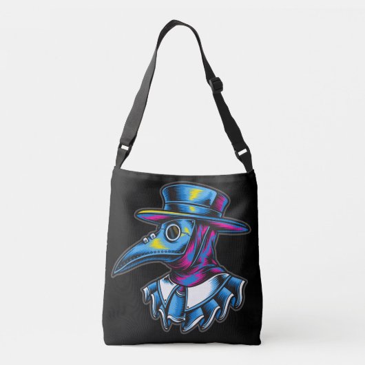 Pest Doctor Illustratie Crossbody Tas (Achterkant)