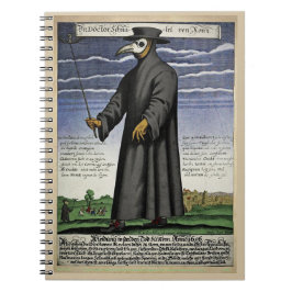 Pest Doctor - Kleur Koper Gravure 1656 - Notitieboek