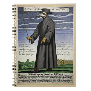Pest Doctor - Kleur Koper Gravure 1656 - Notitieboek
