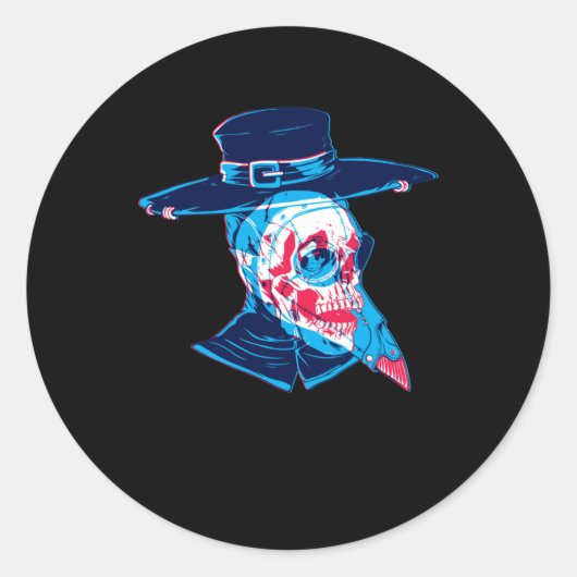 Pest Doctor Middeleeuwen Doctor Steampunk Gift Ronde Sticker (Voorkant)
