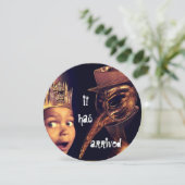 Pest Doctor Ronde Volwassen Halloween Party Kaart (Staand voorkant)