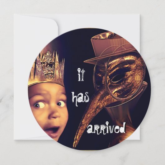 Pest Doctor Ronde Volwassen Halloween Party Kaart (Voorkant)