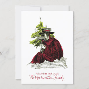Pest Doctor Santa. Baby Het is Covid buiten Kaart