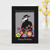 Pest Doctor Weird Grappige zwarte humor Verjaardag Kaart (Gele Bloem)