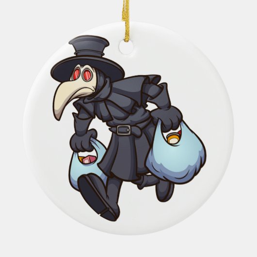 Pest dokter winkelen keramisch ornament (Achterkant)