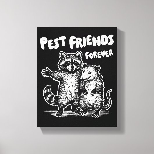 Pest Friends Forever White Print Canvas (Voorkant)