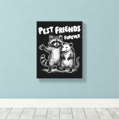 Pest Friends Forever White Print Canvas (Insitu (Houten vloer))