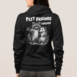 Pest Friends Forever White Print voor- en achterka Hoodie