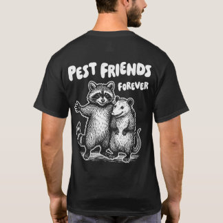 Pest Friends Forever White Print voor- en achterka T-shirt
