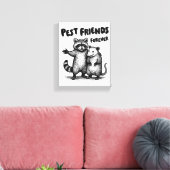 Pest Friends Forever Zwart Print Canvas (Insitu (Woonkamer))