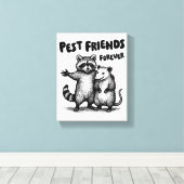 Pest Friends Forever Zwart Print Canvas (Insitu (Houten vloer))