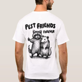 Pest Friends Forever Zwart Print Voor- en achterka T-shirt