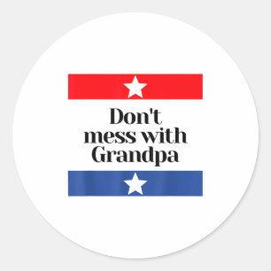 Pest niet met opa Texas vader grootvader Opa Ronde Sticker