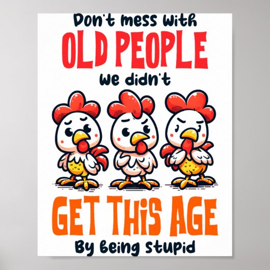 Pest niet met oude mensen poster (Voorkant)