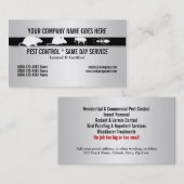 Pest Vermin Control insects faux Silver Visitekaartje (Voorkant / Achterkant)