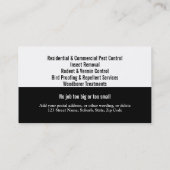 Pest Vermin Control Personaliseren Visitekaartje (Achterkant)