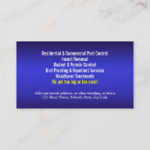 Pest Vermin Control Personaliseren Visitekaartje (Achterkant)