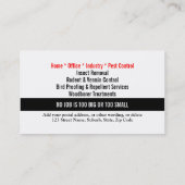 Pest Vermin Control Personaliseren Visitekaartje (Achterkant)