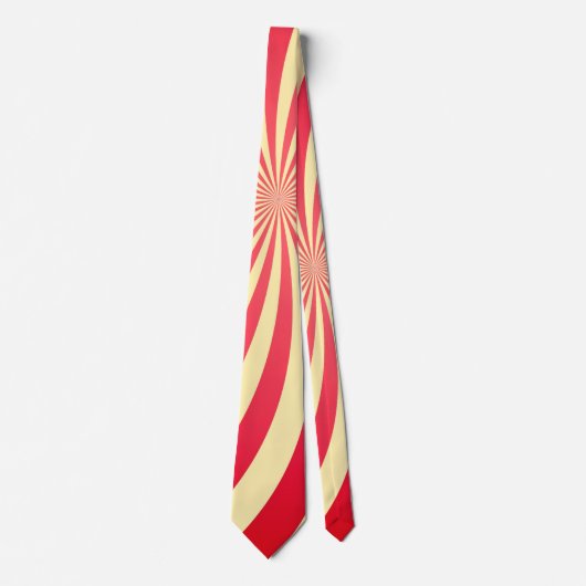 Pestal Yellow Red Striped - Necktie Stropdas (Voorkant)
