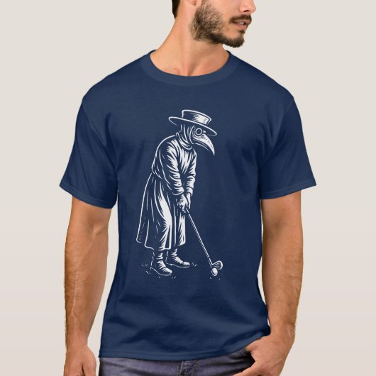 Pestdokter die golf speelt t-shirt (Voorkant)