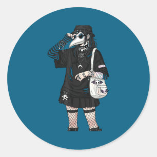Pestdokter Gotische Cottagecore Mot Vluchtmasker O Ronde Sticker