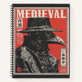 Pestdokter in het rood | Gotische middeleeuwse hor Notitieboek