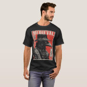 Pestdokter in het rood | Gotische middeleeuwse hor T-shirt (Voorkant volledig)