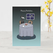 Pestdokter met zwarte kat Funny Gothic Verjaardag Kaart (Gele Bloem)