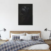 Pestdoktersmasker Obsidiaan Hoorns Horror Canvas Afdruk (Insitu (Slaapkamer))