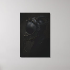 Pestdoktersmasker Obsidiaan Hoorns Horror Canvas Afdruk