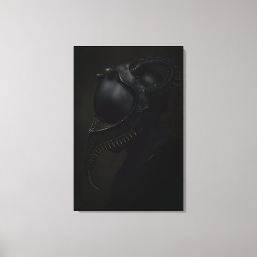Pestdoktersmasker Obsidiaan Hoorns Horror Canvas Afdruk (Voorkant)