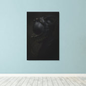 Pestdoktersmasker Obsidiaan Hoorns Horror Canvas Afdruk (Insitu (Houten vloer))