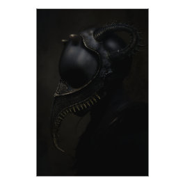 Pestdoktersmasker Obsidiaan Hoorns Horror Foto Afdruk