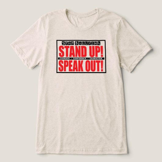 Pesten Stoppen - Sta Op, Praat Er Over Tri-Blend Shirt (Design voorkant)