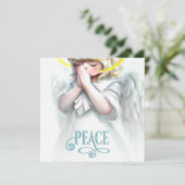 Pesten voor Peace Angel Feestdagenkaart (Staand voorkant)