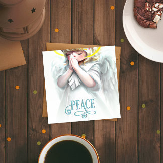 Pesten voor Peace Angel Feestdagenkaart