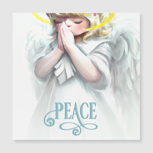 Pesten voor Peace Angel Holiday Magnetic (Voorkant)