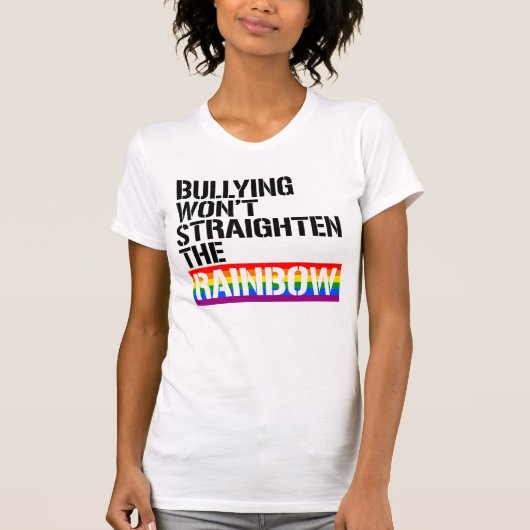 PESTEN ZAL DE REGENBOOG NIET RECHTZETTEN T-SHIRT (Voorkant)