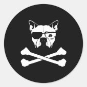 pestkop en gekruiste beenderen ronde sticker (Voorkant)