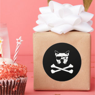 pestkop en gekruiste beenderen ronde sticker