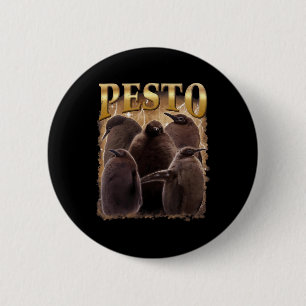 Pesto De Pinguïn Grappig Ba1 Ronde Button 5,7 Cm