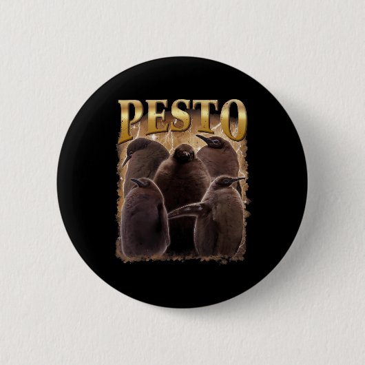 Pesto De Pinguïn Grappig Ba1 Ronde Button 5,7 Cm (Voorkant)