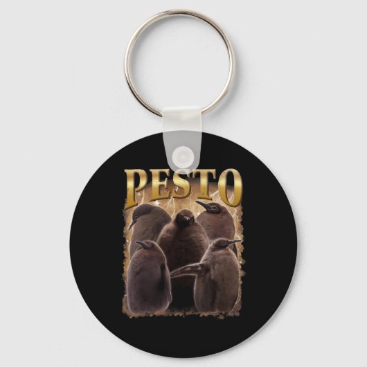 Pesto De Pinguïn Grappig Ba1 Sleutelhanger (Voorkant)