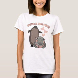 Pesto en Moo Deng Pinguïn en Nijlpaard Grappig T-shirt