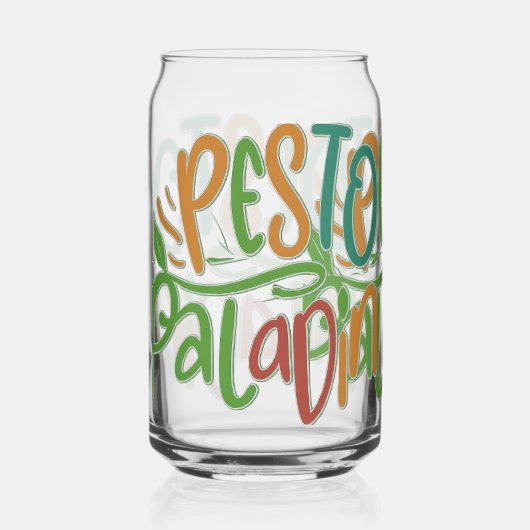 Pesto paladin blikvorm glas (Voorkant)