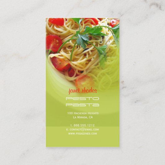 Pesto Pasta + restaurant visitekaartjes (Achterkant)