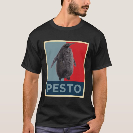 Pesto Penguin: Hope Poster Style Design T-shirt (Voorkant)