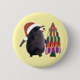 Pesto Penguin Kerstmis #5 Ronde Button 5,7 Cm